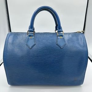 LOUIS VUITTON LV Blue Epi Speedy 30